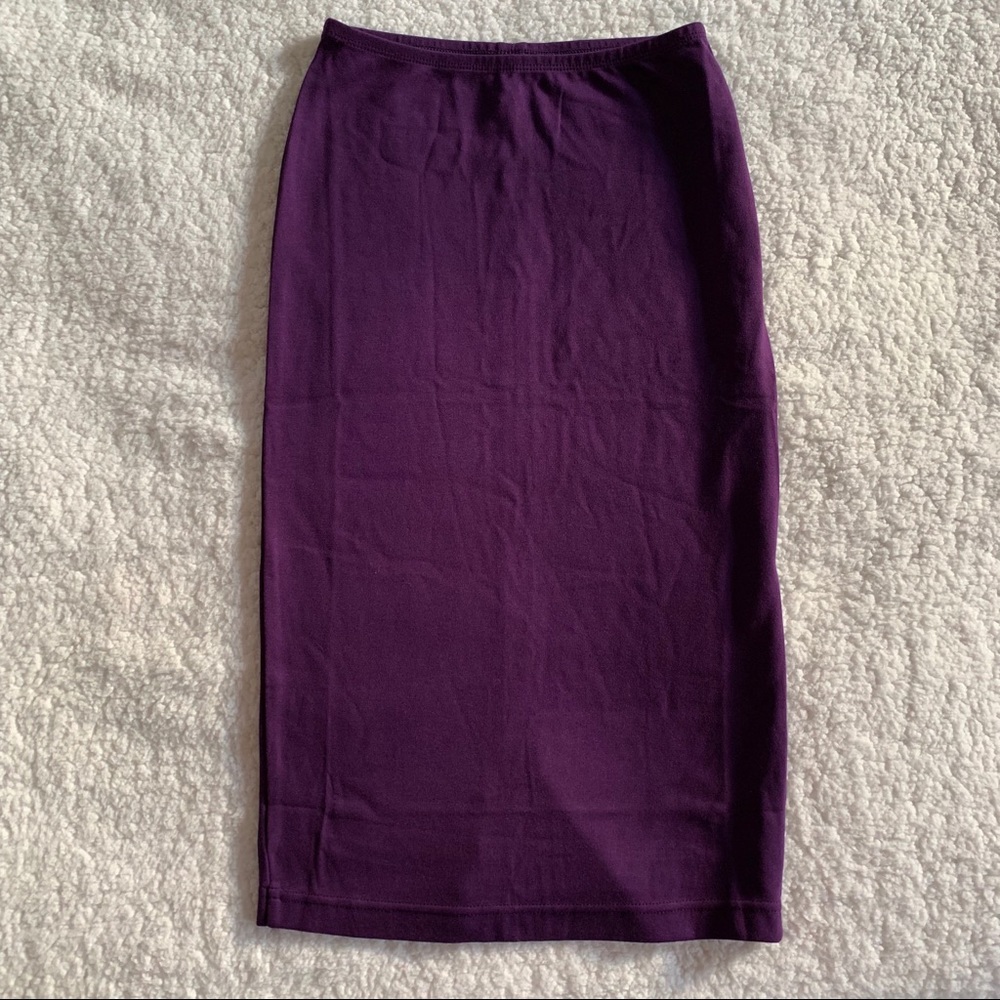 American Apparel Purple Midi Pencil Skirt